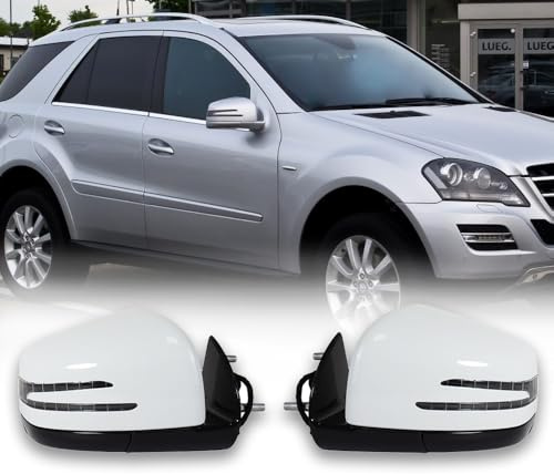 TiJeRa 2PCS Elektrisch Klappbare Und Beheizbare Außenspiegel Mit Memory-Funktion Für Mercedes Benz Ml&Gl Class W164 X164 2005-2011 Mit Elektrischer Einstellung Und LED-Blinkern