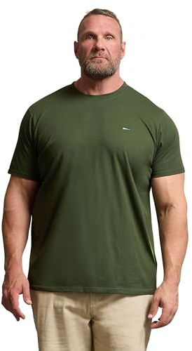 BadRhino Big & Tall Core Essential Everyday Tee Crew Neck Short Sleeve T-Shirt Top - Men's Longer Length 100% Cotton - M to 8XL