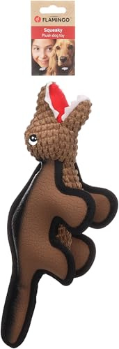 Flamingo Hundespielzeug – Saura Dinosaurier Braun L – Plüsch/Latex, Quietscher – Länge 38 cm
