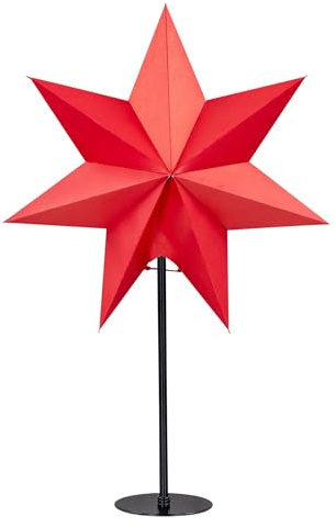 levandeo LED Stern Rot H50cm mit Standfuß Weihnachten Leuchtstern Tischdeko Weihnachtsdeko Weihnachtsstern Dekostern