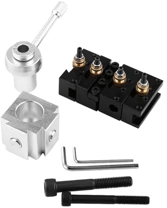 Generic Kit Portautensili e Portautensili per Mini Tornio in Lega di Alluminio a Rapido per Accessori per Tornio, Supporti per Frese Ad Alta Precisione per Tornitura Cilindrica, Taglio, Foratura
