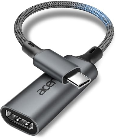 Acer USB C to HDMI Adapter 4K@60Hz, Sturdy Type-C HDMI HDR Converter | 1080P@240Hz, Dolby, Thunderbolt 5/4/3 for Monitor, MacBook Pro/Air/Neo, iMac, iPhone 17, iPad Pro Air Galaxy S26 Laptop XPS