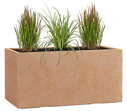 Pflanzwerk® Fioriera Vaso di Fiori Vetroresina TUB Terracotta 45x100x45cm *Fioriera Resistente al Gelo* *Protezione UV* * Beni di qualità*