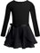 Freebily Kinder Mädchen Ballettanzug Langarm Ballett Trikot Bodysuit Chiffon Wickelrock Outfits Tanz-Body Ballettbekleidung Turnanzug Set Gr.92-164 Schwarz 152-164/12-14 Jahre