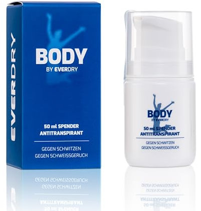 EVERDRY Antitranspirant Body im Spender | effektive Bekämpfung von starkem Schwitzen | ideal für Kopf, Hände, Füße | 50ml | ohne Alkohol, Farb- und Parfümstoffe