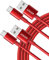 Anker Cable USB C, Paquete de 2 cable USB-C a USB-A, Cable USB 2.0 de Nylon, para iPhone 16/16 Pro/16 Plus/16 ProMax MacBook Pro 2024, iPad Pro 2024/Air 4, Samsung Galaxy S10 S10+, LG V30(1,8m, Rojo)