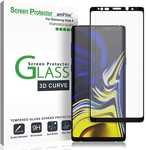 amFilm Protector Pantalla para Galaxy Note 9, Anti-Burbujas Cristal Vidrio Templado Protector de Pantalla para Samsung Galaxy Note 9 (Negro)