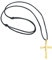 555Jewelry Stainless Steel Metal Cross Adjustable Black Leather Cord Unisex Women Men Religious Christian Vintage Braided Rope Chain Fashion Jewelry Accessory Pendant Necklace, Yellow Gold 18 Inch