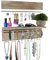 Spiretro Schmuck-Organizer, Wandhalterung, Halskettenhalter, Metallstange, Ohrring, Armbänder, Haken zum Aufhängen, Zubehör für die Regalaufbewahrung, 2er-Set, rustikales Holz