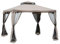 Outsunny Pavillon mit Doppeldach, ca. 3x3 m Wasserdicht Stabil Winterfest Gartenpavillon mit Moskitonetz, Seitenteile, Garten-Pavillon aus Metall, für Garten, Terrasse, Grau