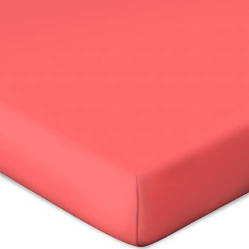 Bassetti Spannbetttuch für Boxspringtopper Uni Farbe Coralle X1/687 Größe 90x190 100x220cm