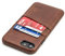 Dockem iPhone SE 3 (2022), SE 2 (2020), iPhone 8 & 7 Handyhülle mit Kartenfach: Wallet Handytasche mit Metallplatte für Magnet-Halterung [5.2 Exec M2, Braun]