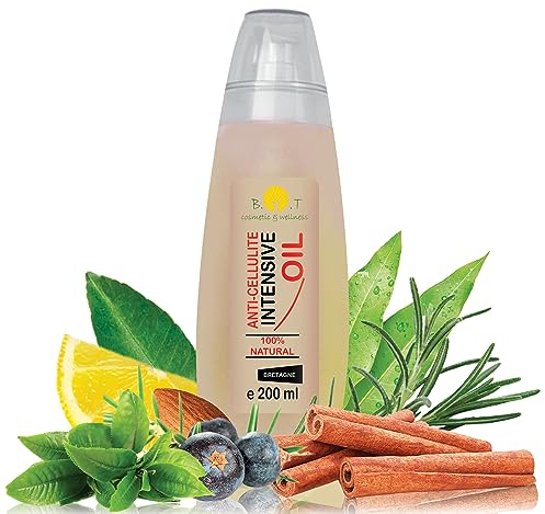 B.O.T Cosmetic & Wellness - Olio Anticellulite 100% Naturale | Effetto Snellente | Risultati in 4 Settimane | Ingredienti Naturali | Assorbimento Profondo, 200 ml