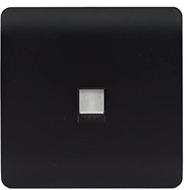 Trendi Artistic Modern Telephone Socket in Matt Black