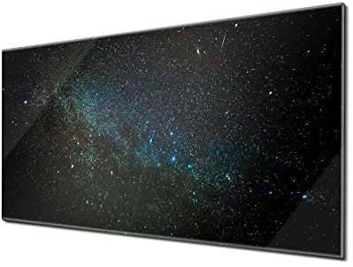 banjado Glas Magnettafel 110x55cm / Magnetwand Glas/Magnetpinnwand als Memoboard Glas/Pinnwand Magnettafel Küche, Büro, Kinderzimmer inkl. 4 Magnete & Montageset - Nachthimmel