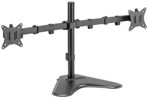 iggual Soporte 2 Monitores de Sobremesa 13 - 32 SSM02 - Admin. de Cables, Ajustable: Altura - Inclinación - Rotación - Giro,VESA 75x75mm a 100x100mm (Peso Máximo soportado 8 Kg por Monitor)