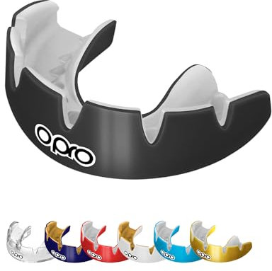 OPRO Mundschutz für feste Zahnspangen mit Sofort-Passform – Zahnschutz für Boxen, Kampfsport, MMA, Hockey & Rugby – Für Erwachsene & Kinder Alter 10+ – Einfach anzupassen – Mit zahnärztlicher Garantie