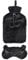 1.5 Litre Plain Black Plush Hot Water Bottle with Matching Cat Eye Mask