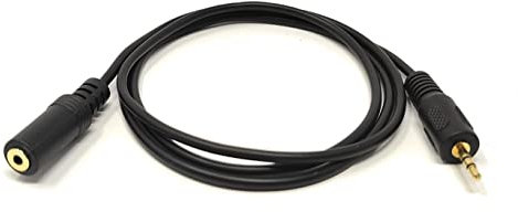 Maincore 1m Long 2.5mm to 2.5mm Stereo Jack to Socket, Extension Cable Lead Cord, Gold Plated Connectors (1)