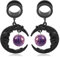 DOEARKO Flesh Tunnel mit Moon Anhänger Double Flared Edelstahl Ohr Tunnel Plug Piercing Schmuck 8 mm-16 mm (Schwarz-2, 25mm)
