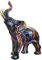 Huhebne Peinture Nordique Graffiti ÉLéPhant Sculpture Figurine Art Coloré ÉLéPhant Statue RéSine Animal Statue DéCor C