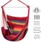 Goutime Hammock Chair Swing with 2 Seat Cushions Pillows, Hanging Chair with Detachable Metal Support Bar,Swing Chair with Carry Bag,Hanging Chair for Bedroom,Outdoor Chair,Maximum 330 Lbs,(Rainbow)