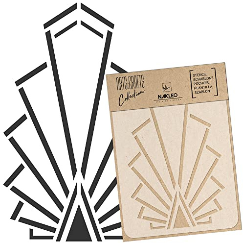 NAKLEO Painting Stencil for Crafts A3 30x42cm, Art Deco Railing Grill Pattern, Reusable Plastic DIY & Scrapbooking Drawing Template, Decoupage Art Home Decor, Wall Wood Fabric Furniture