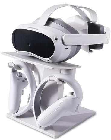 Aokicase VR Stander Für Pico NEO3 / HTC Vive Focus3 Gläser Wand Lagerung Holder Stand Griff Wall Mount Storage Headset VR Gamepad Controller Travel(Pico NEO3 / HTC Vive Focus3,Weiß) GS007