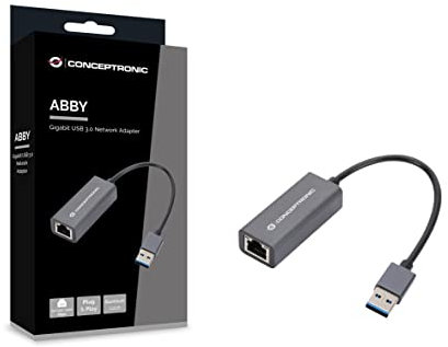 Conceptronic ABBY08G Gigabit USB 3.0 Network Adapter Wake On LAN Compatible with Nintendo Switch