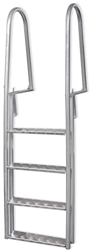 FABIIA Escalera para Piscina de 4 Peldaños Aluminio 167 cm Antideslizante Heavy Duty