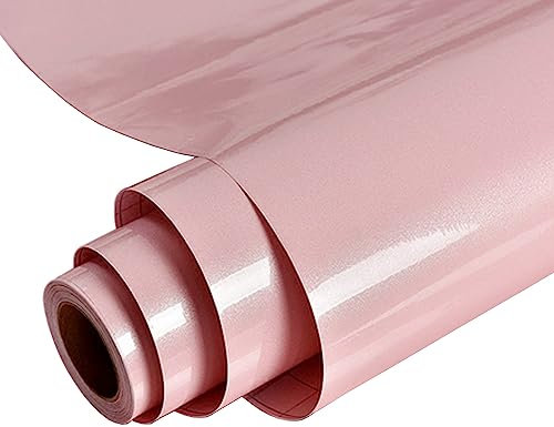 MOCNT Papier Adhesif pour Meuble 60cm x 5m Brillant Autocollant Papier Peint Vinyle Film de Meubles Imperméable Protéger Décoratif Papier Armoires Cuisine Sticker Rose