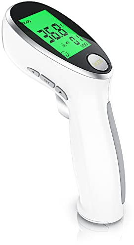 Medicinalis - Fieberthermometer kontaktlos, Stirnthermometer für Babys & Erwachsene, digitales Infrarot-Thermometer sofortiger Messgenauigkeit, LCD-Display