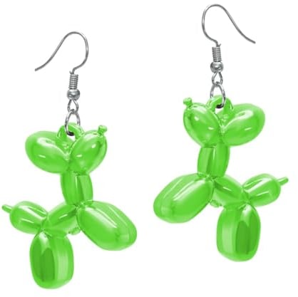 Soul-Cats witzige Ballon-Hund Ohrringe Ohrhänger Luftballon Tierfigur, Farbe: grün