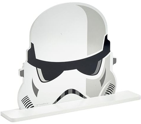 Star Wars Sturmtruppler Wandregal, klein, wandmontiertes Bücher- und Aufbewahrungsregal für Kinder, Schweberegal aus Holz für Schlaf- und Spielzimmer
