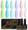 Shining She Gel Nail Polish Pastel, 6 Colours Green Blue Purple Pink Spring Summer Nail Polish Soak-Off UV/LED Manicure for Women Nail Art Salon DIY Home, 8ML