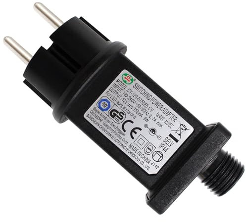 Airoads 12V LED Controller Klasse 2 Netzteil Adapter Ip44 LED Light Controller Niederspannungs-Transformator für Weihnachten String Light aufblasbare Dekorationen (12V 0.75A)