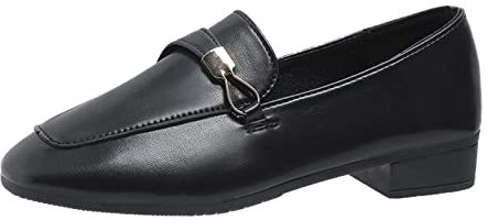 Ballerina Barfussschuhe Damen Ballerina Damen Volltonfarbe Metallknopf Rundkopf Lederschuhe Flache Freizeitschuhe Ballerina Barfussschuhe Damen Ballerina Damen Art Schuhe Grüne Sneaker (Black, 39)