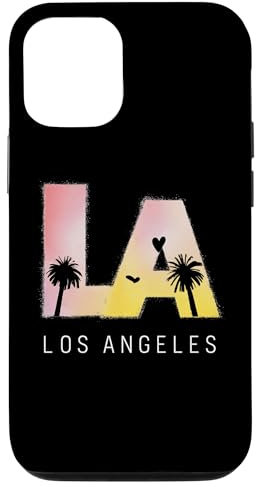 Hülle für iPhone 15 L.A. Los Angeles, Kalifornien, Palme bei Sonnenuntergang, süßer Sommer