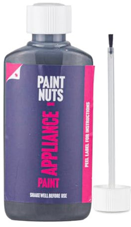 PaintNuts 50ml Appliance Touch-Up Paint for Kitchen & Bathroom – Quick Drying Repair Bottle & Brush – Ideal for Radiators, Showers, Fridges, Ovens, Sinks, Chips & Scratches - Grey - Matt