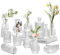 YSWOVUO 12 Stück Kleine Vasen Set, Mini Vasen für Tischdeko, Vintage Blumenvasen, Vasen Deko für Tischdeko Zuhause Hochzeiten Tafelaufsätze Party Wohnzimmer Geburtstage Feste, Transparent