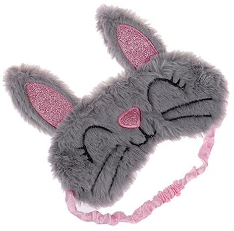 Plüsch Schlafmaske mit Hasenmotiv 1 Stück, Weiche Augenbinde | Reisen und Bahnfahrten, Hautfreundlich, Entlastet den Augenbereich, Niedliches Design
