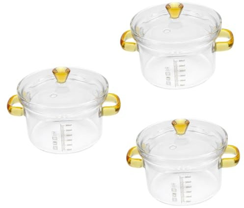 COLLBATH 3 Pièces Faitout en verre nid d'oiseau bol de soupe vapeur ragoût contenants à gâteaux bec Pot à lait recipient soupe contenant soupe bol de nouilles vaisselle de cuisine Un verre