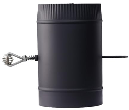 Fenteer Ofenrohr mit Klappe Rückschlagklappe Kanal Abgasrohr Armaturen Kaminrohr mit Drossel für Kamin Rauchabsaugung