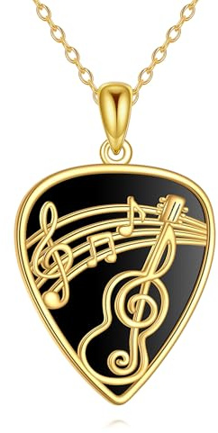 ONEFINITY Harfe/Gitarre/Saxophon/Violine/Guitar Pick/Klavier/Trompete Halskette 925 Sterling Sliver Musik Instrument Anhänger Halskette Musik Schmuck Für Damen