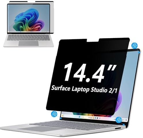 Adeway Protezione privacy per Surface Laptop Studio 2/1 da 14,4, magnetica, anti-spia, rimovibile, anti luce blu e blocco UV, antiriflesso