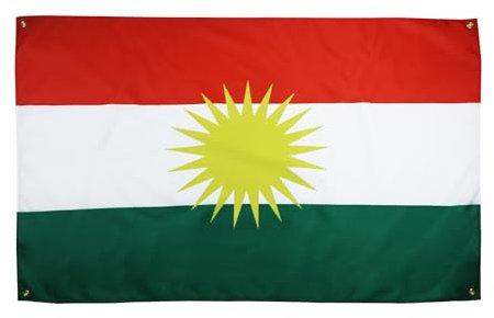 AZ FLAG Bandiera Kurdistan 150 x 90 cm con 4 occhielli, gazebo Kurd per balcone o parete