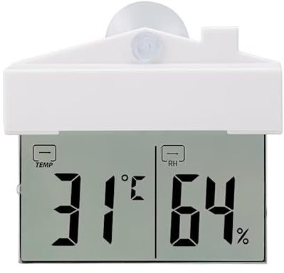 TS-H220 Digital Weather Station Suction Cup Indoor Outdoor Window Thermometer Large LCD Window Thermometer Hydrometer