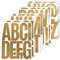 5 Inch Letters Stickers, 8 Sheets Large Vinyl Alphabet Punctuation Sticker for Mailbox, House, Trucks, Self Adhesive & Waterproof-Gold