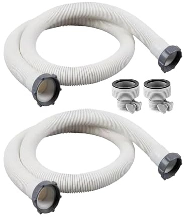 Tubo Per Filtro Piscina PVC Flessibile 2 Pezzi Tubo Pompa Piscina 1500 GPH 150x5,7 Cm Drenaggio Acqua Salata Piscine Sepolte Per Sistema Piscine Fuori Terra