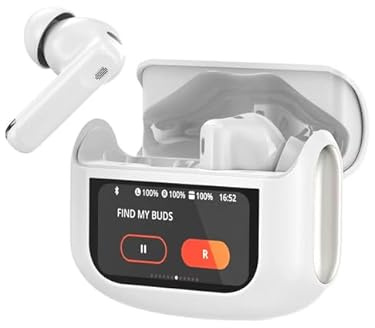 Thunelec White Wireless Ear Buds, Mini Bluetooth Headphones,Smart Touch Screen Earbuds Wireless with 5 EQ Modes 2025